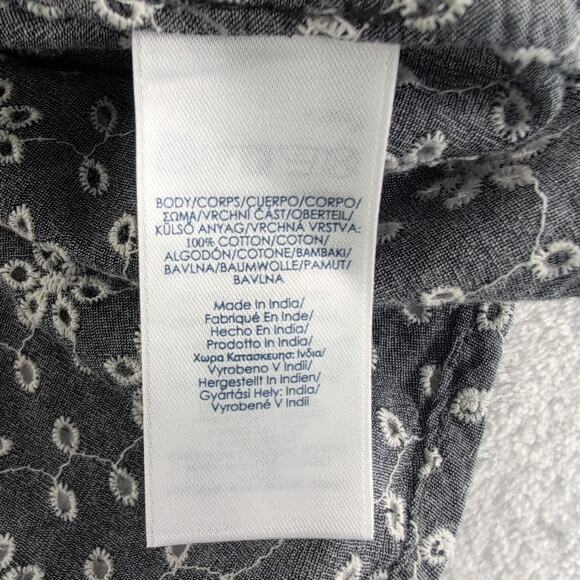 Chaps Eyelet Embroidered Boho Peasant Gypsy Tunic Top Women's XL - Picture 4 of 9